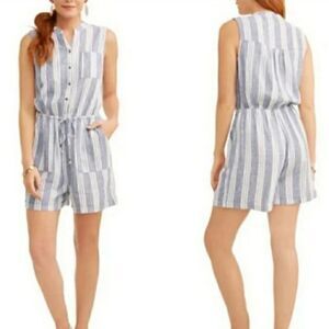 Take 50% OFF- Kelly Renee Striped Linen Jumpsuit, Size-L